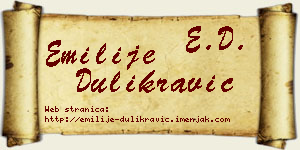 Emilije Dulikravić vizit kartica